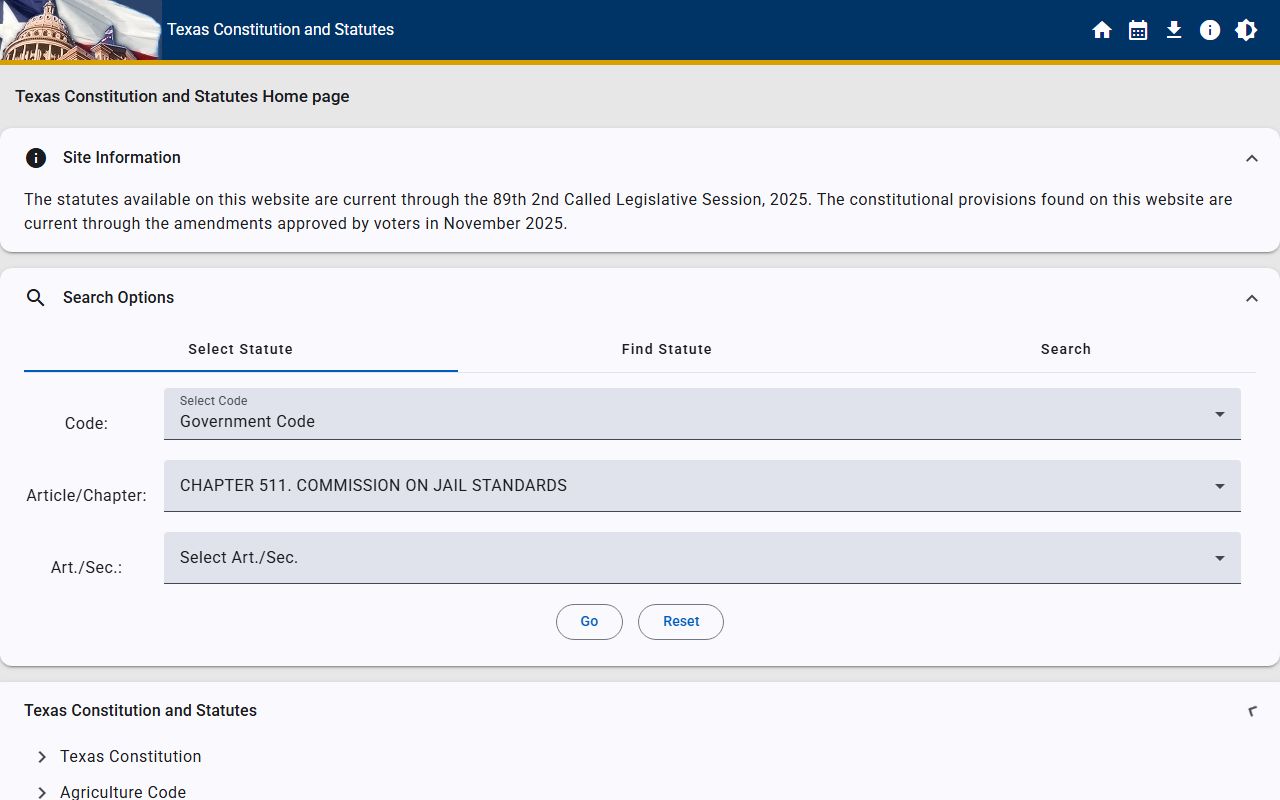 Falls County jail population Texas jail standards statute